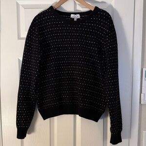 & Other Stories - Cute Black Heart Sweater (size L)